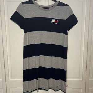 Tommy Hilfiger T-Shirt Dress, Size S, Navy and Grey